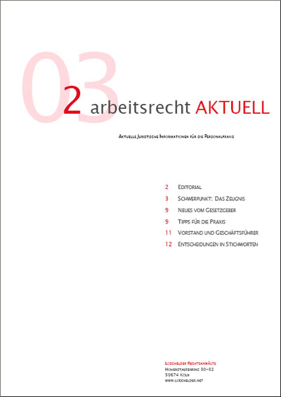 Loschelder Rechtsanwälte - DetailsAktuell Ausgabe 02.2003