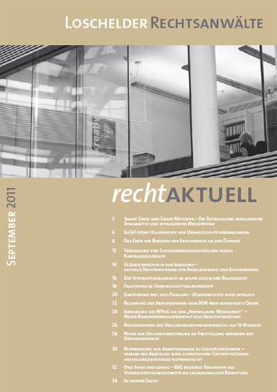 Loschelder Rechtsanwälte - RechtAktuell Ausgabe 09.2011